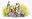 Calvin and Hobbes: Calvin waves a blue flag marked “Calvin and Hobbes” while wearing a safari hat, and Hobbes eats an apple while holding a map as they sit on a rock in the woods.