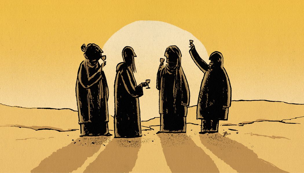 The Ancients Hero Image 4 men in front of a sunset